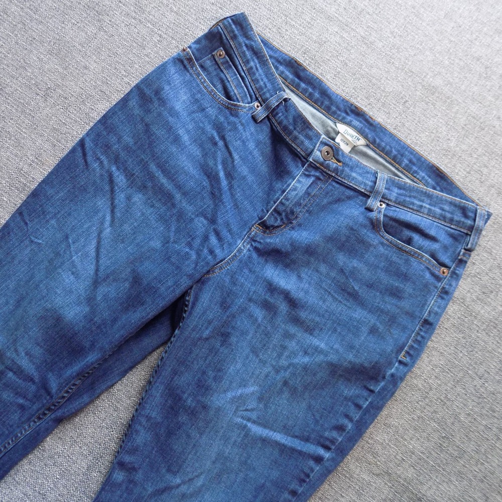 Duluth Trading Co Jeans Womens 12x29 Blue Good Straight Leg Mid Rise Denim